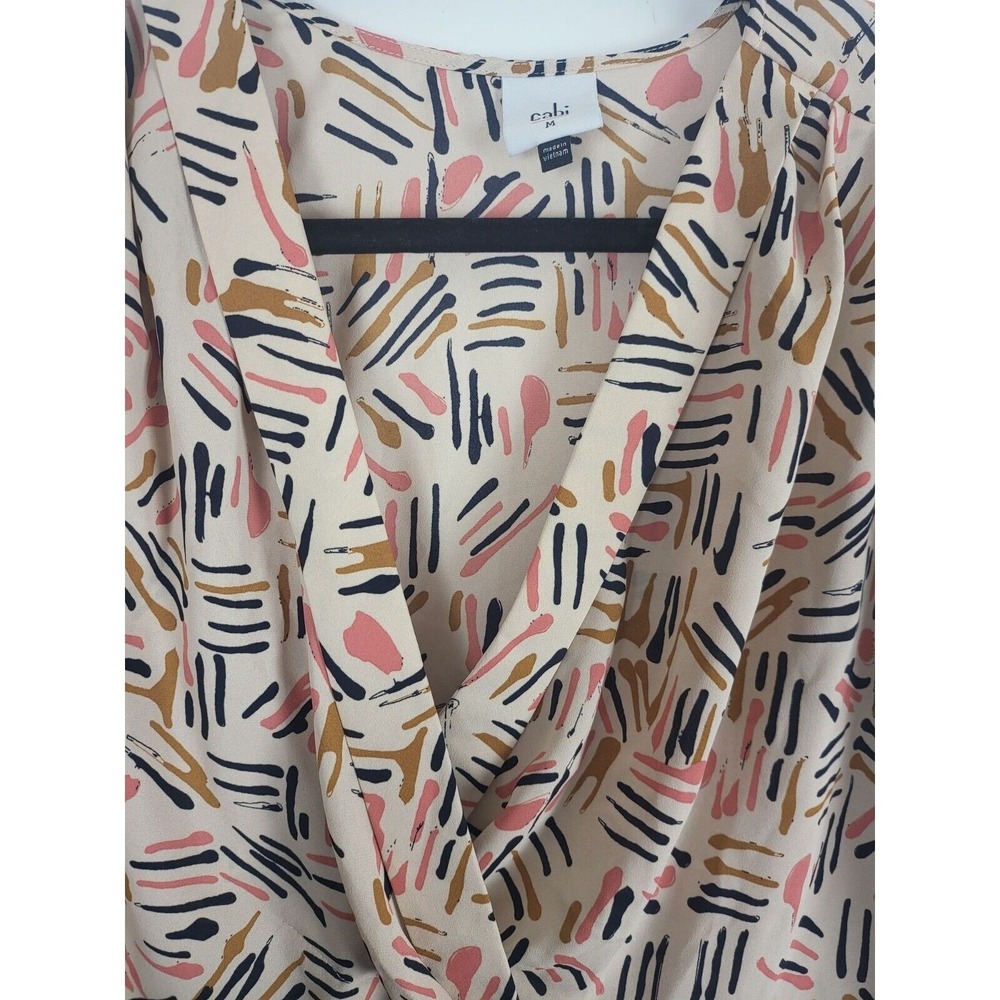 Cabi Artsy Blouse M‎ Womens multicolor Shoulder Pads Long Sleeve Art To Wear - Picture 5 of 9